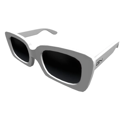 GENKNITE RECTANGLE FRAME SHADES -- WHITE