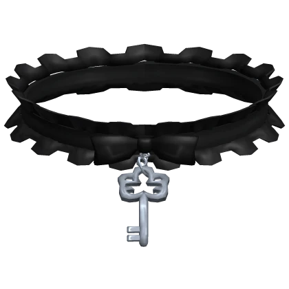 cute doll ruffled key choker black
