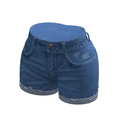 Y2K Ripped Blue Denim Jean Shorts