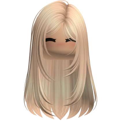 Blonde Straight Layered Hair w/ Cute Blush Face