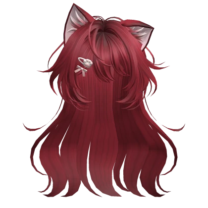 Red Anime Cat Hair