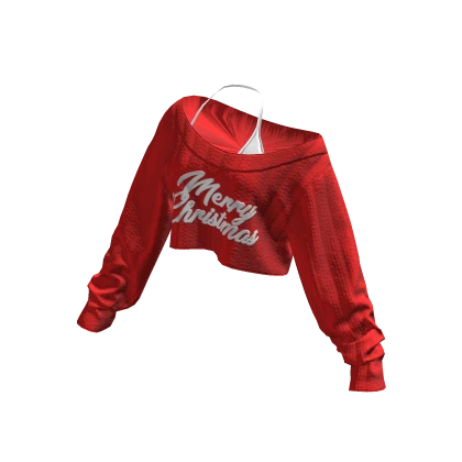 Christmas Off Shoulder Croptop Sweater