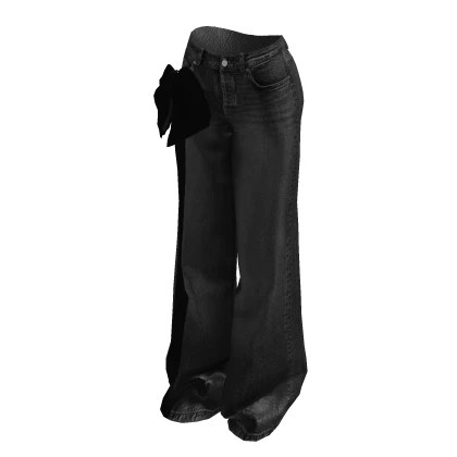 Jeans - Black Bow