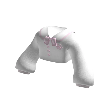 Kawaii White Animal Collared Sweater