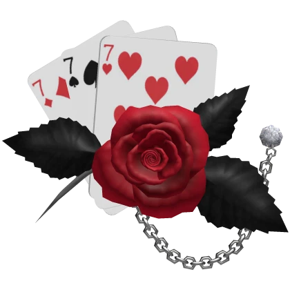Gothic Red Rose Lucky Cards Brooch Lapel Pin 1.0