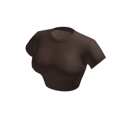 Crop Top Brown Basic Tight Baby Baddie Tee Shirt