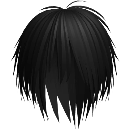 long messy vkei anime hair in black