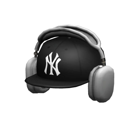 Backwards NY Cap w/ Shiny Modern Headphones
