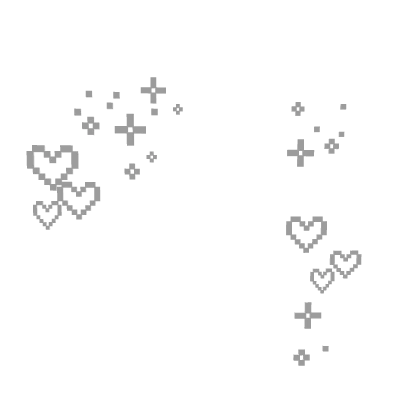Confetti Pixel Heart Star Face (White)