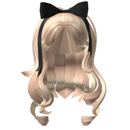 Vintage Hollywood Blowout Updo in Blonde with Bow