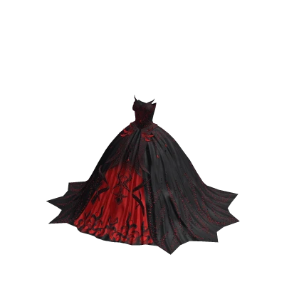 ♾️ Black & red dark bloom dress