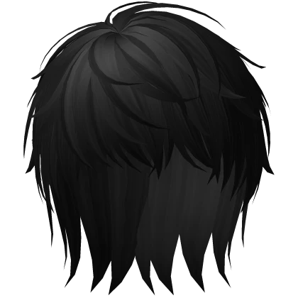 Messy Fringe Anime Boy Hair (Black)