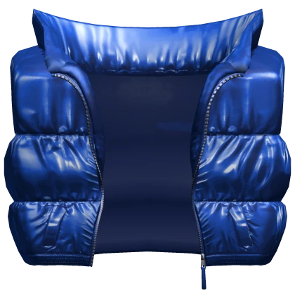 Glossy Shiny Puffer Vest 3.0 Blue