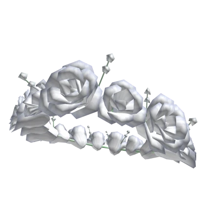 Elegant Rose Flower Crown in White