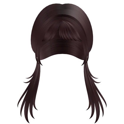 ୨୧: cute burgundy red kawaii wispy pigtails