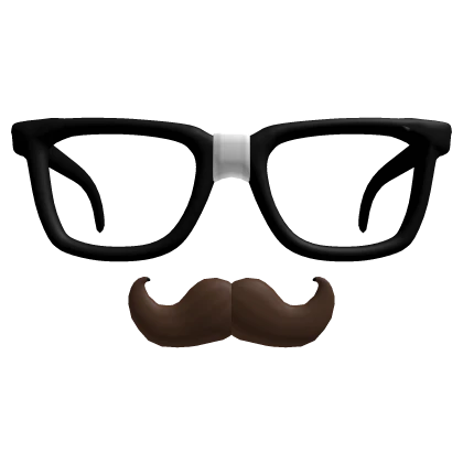 Scene Y2K nerd brown mustache glasses :3 2.0