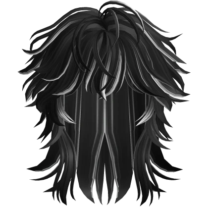 Messy Y2K Short Wolf Cut Hair - Black&White