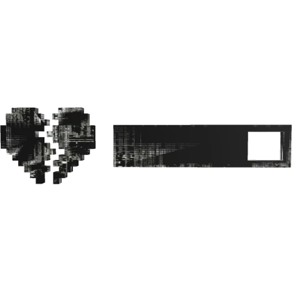 Grey Animated Glitch Broken Heart 8-Bit Hp Bar