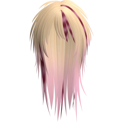 Pink & Blonde Messy Spikey Scene Emo Hair 