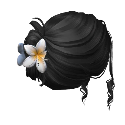 Black Bun w/ Flower Clip