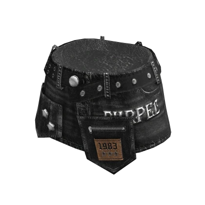 💜 Denim Mini Skirt_Black