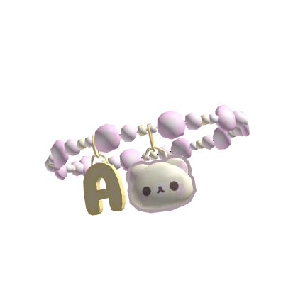 ♡ kawaii initial A beaded charm bracelet