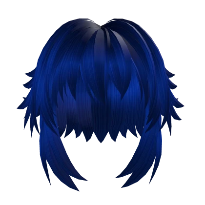 Dark Blue Anime Short Messy Bangs