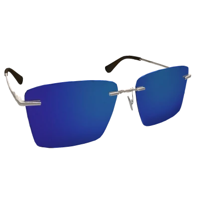 [🕶️] Blue Flash Mirror Rimless Sunglasses