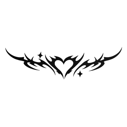 Tribal Heart Collarbone Tattoo (Black)