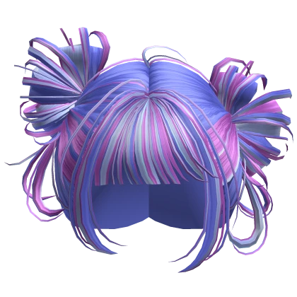 Lavender & Blue Messy Tilted Buns