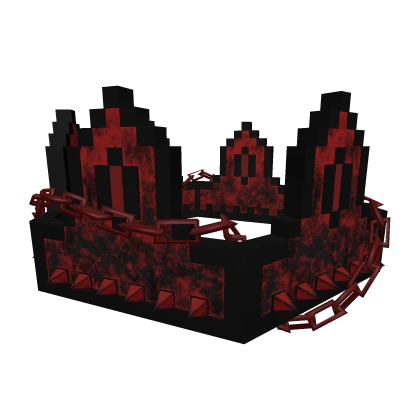 Crimson Red Goth Chained 8-Bit Crown [ADD-ON]