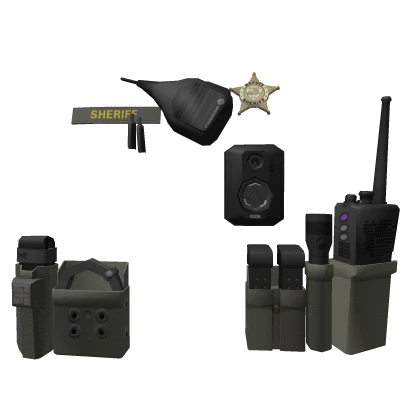 Ranger Green Police/Sheriff Pouches w/ Radio