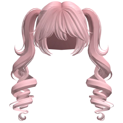Cute Curly Spiral Twin-Tail Pigtails (Pink)