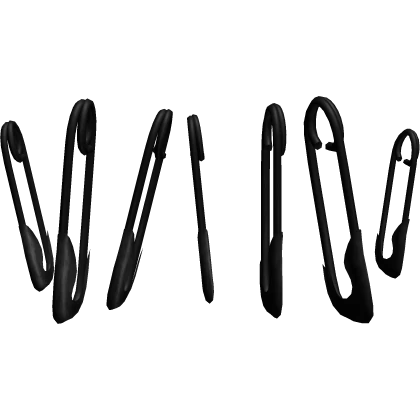 emo stitched safety pins in black