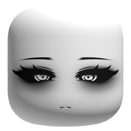 Demon Ghost Face Witch Black Eyes - White