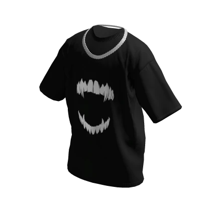 Black T-Shirt w/ Silver Cuban Chain
