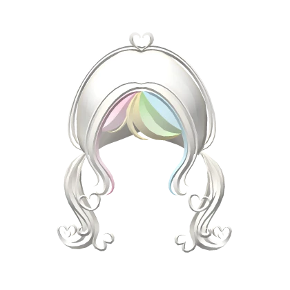 ♡ kawaii valentines heart swirly pigtails rainbow