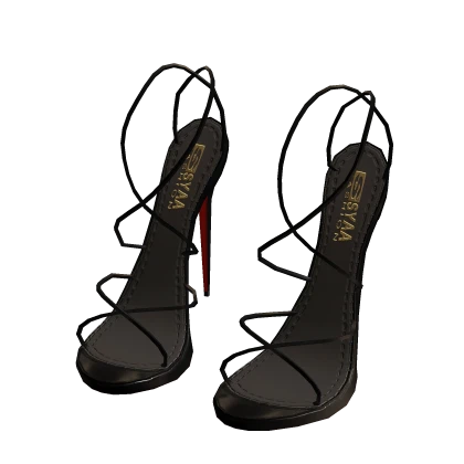 y2k ☆ black sandal heels  (syaa heeled)