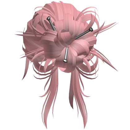 Anime Pink Pulled Back Messy Bun