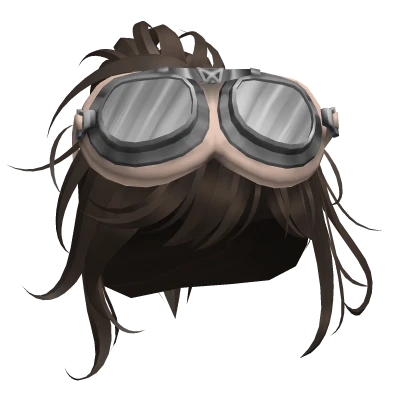 Brown Dashy Ponytail W Beige Goggles