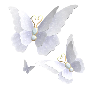 White Butterfly Hair Clips