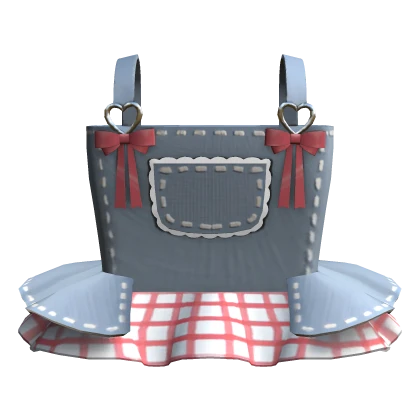 ♡ Spring Stitched Denim Overalls + Red bows