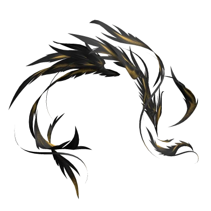 Black and Gold Crow Wings Feathers Aura 