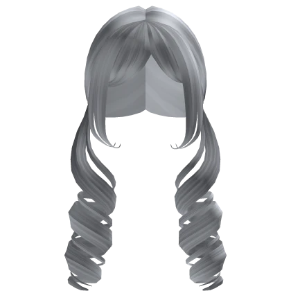 † : gothic doll low curly pigtails - silver blue