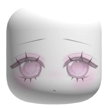 Cute Chibi Doll Face with Pink Eyes
