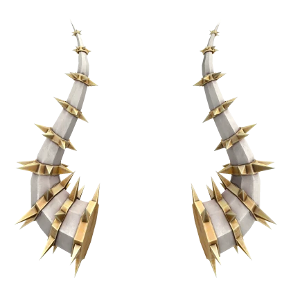 Golden White Spiked Horns