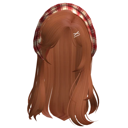 Mori Kei Igari Long Hair w Red Bandana in Ginger
