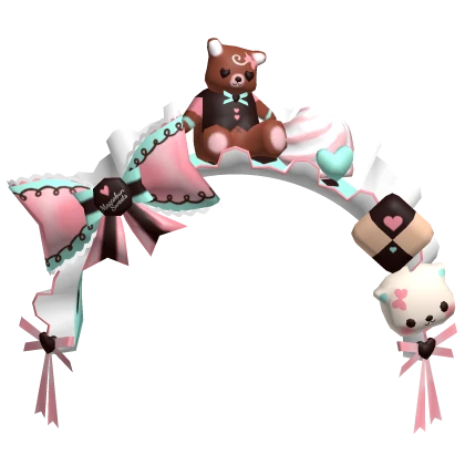 mint choco neapolitan bear sweet ruffle headband 