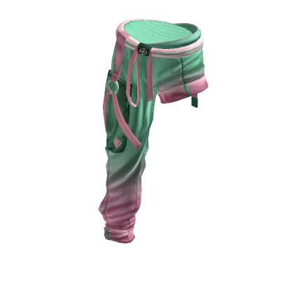 Hip-hop Punk Half Pants-Half Shorts Green & Pink