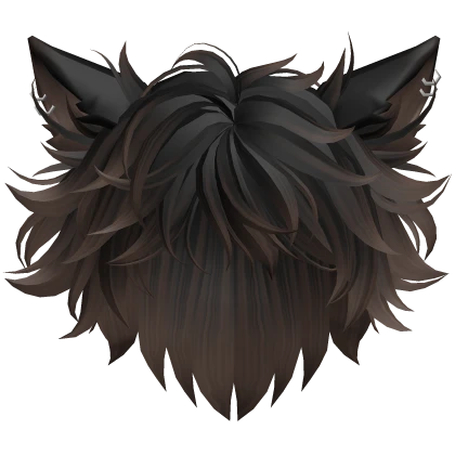Generic Anime Hair w Cat Ears Brown Black Ombre v2